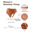 thumbnail image 5 of 5 Pack High Waisted Thongs for Women Feather-light Seamless Underwear No Show Sexy Breathable Panties for Ladies, 5 of 6