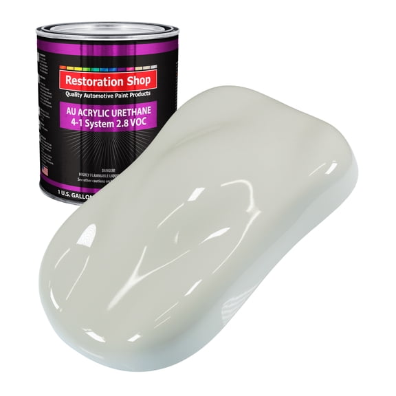 Restoration Shop Arctic White Acrylic Urethane Auto Paint - Gallon Paint Color Only, Single Stage High Gloss