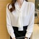 thumbnail image 5 of Camisas holgadas,Suéter de cuello en V para mujer, jersey informal de manga larga, tejido de poliéster suave, versátil para uso diario, sopatenor, 5 of 6