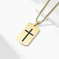 thumbnail image 4 of PAMTIER Unisex Stainless Steel Classic Lord's Prayer Inspirational Cross Dog Tags Pendant Necklace Religion Christian Bible Verse Gold No Chain, 4 of 6