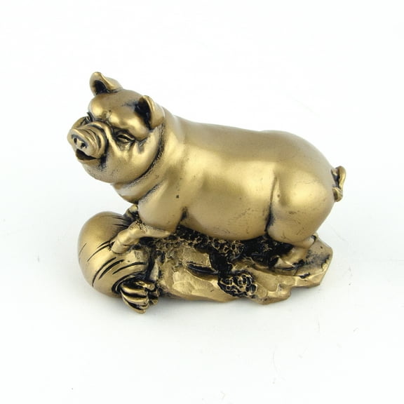 Golden Pig Figurine