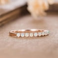 thumbnail image 2 of opal wedding band, fire opal ring, opal eternity band, october birthstone, anniversary gift for women, matching band, opal promise band, 2 of 5