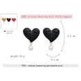 thumbnail image 3 of Pendientes colgantes de perlas y corazones negros de moda para mujeres y niñas, 3 of 3