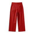 thumbnail image 5 of Bloomae Girls Wide Leg Uniform Pants Kids Button Elastic High Waist Front Pleated Dress Pants Slacks with Pockets Trendy Cozy Travel Vacation Trousers, 5 of 7