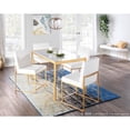 thumbnail image 4 of High Back Fuji Contemporary Dining Chair in Gold and White Faux Leather by LumiSource - Set of 2, 4 of 10