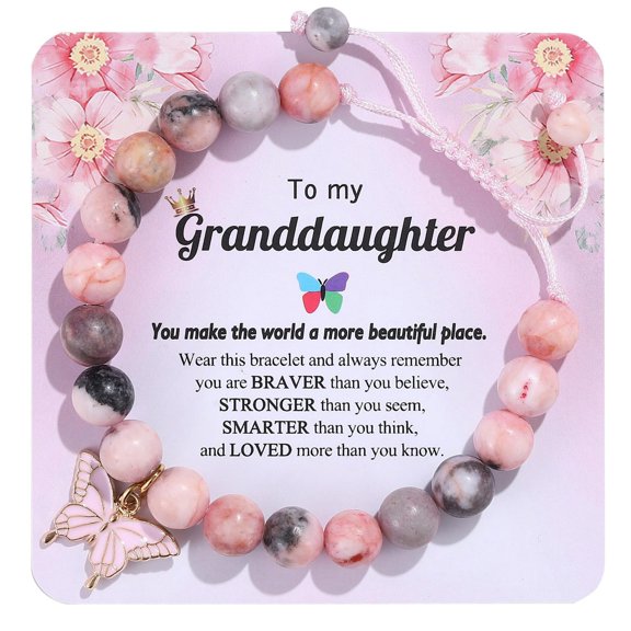 NICKSUN Natural Stone Butterfly Pendant Bracelet Suitable for Christmas New Year Valentine's Day Birthday Bracelet Gifts