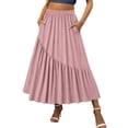thumbnail image 3 of Sentmoon Jupes Maxi pour Femmes Taille Haute Jupes Midi Ravissantes Couleur Unie Coupe Régulière Jupes pour Femmes pour un Usage Quotidien Décontracté P-2TG, 3 of 8