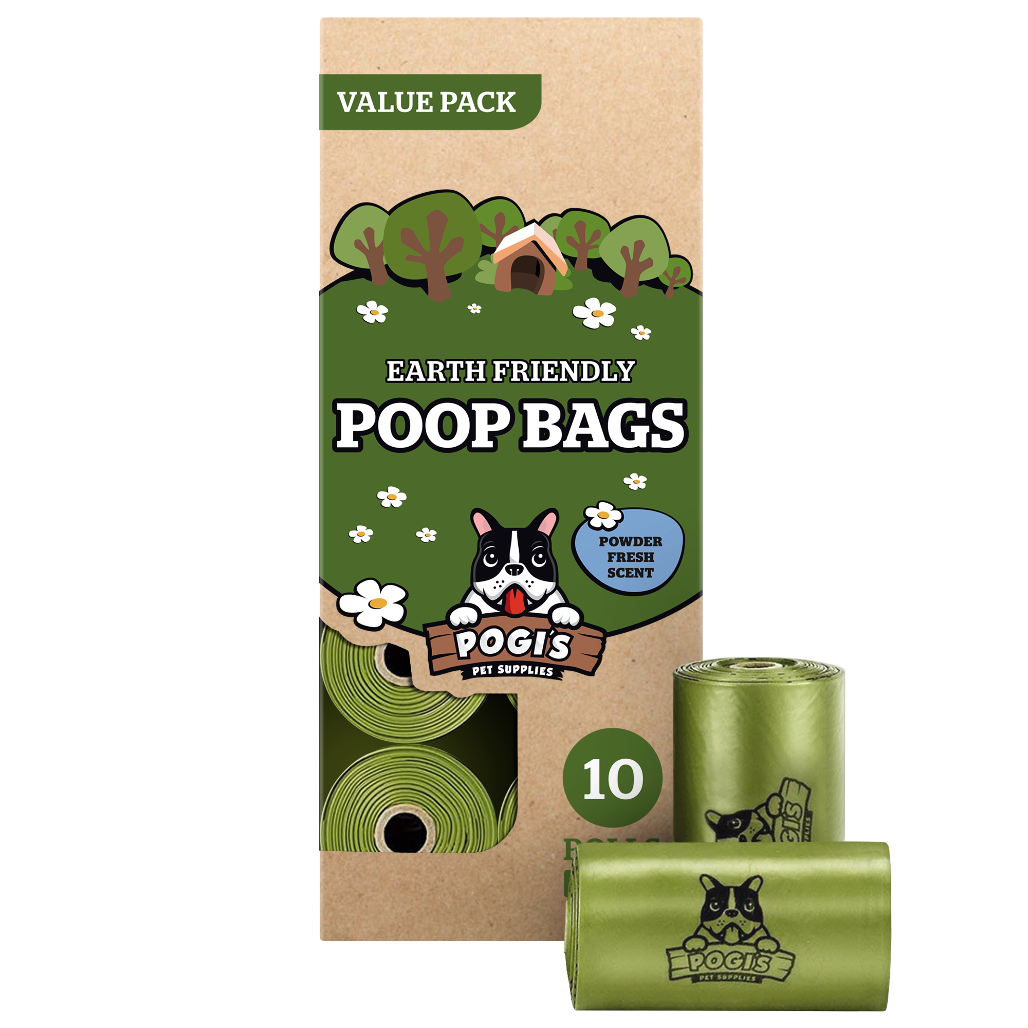 Pogi's Pet Supplies Unscented LeakProof EarthFriendly Dog Poop Bags