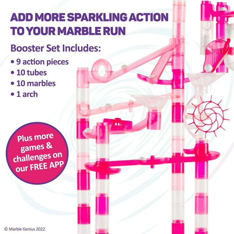 Marble Genius Marble Run Booster Set, 30 Pieces, Pink