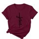 thumbnail image 5 of Camisetas de Cuello de Tripulación de Manga Corta para las Mujeres Cartas de Impresión de Pascua Camiseta de Manga Corta, Spandex de Poliéster, 5 of 5