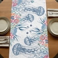 thumbnail image 5 of Table Runners 108 Inches Long Dress Scarves, Coastal Jellyfish Farmhouse Coffee/Dining/Kitchen Table Runner for Living Room, Summer Beach Nautical Ocean Coral Seahorse 13x108 Inch, 5 of 9