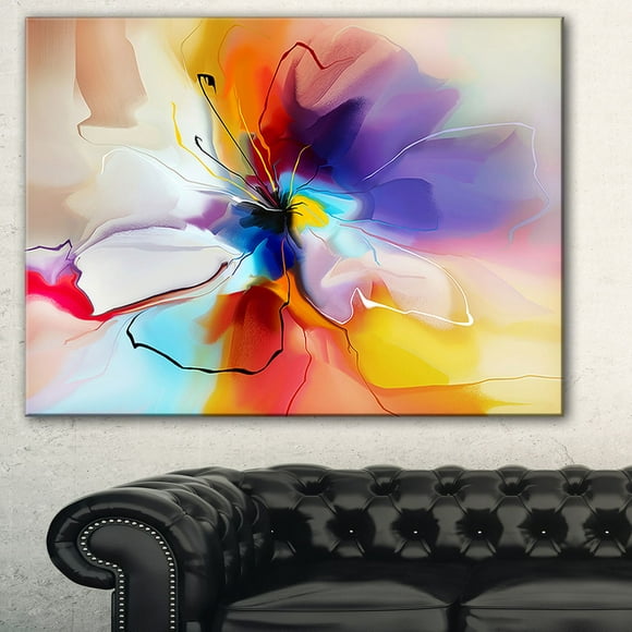 Design Art Creative Flower in Multiple Colors Abstract Floral Canvas Print