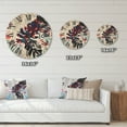 thumbnail image 4 of Designart 'Abstract Tropical Floral Patchwork I' Tropical Wood Wall Clock, 4 of 5
