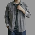 thumbnail image 2 of Striped Shirt for Men Western Cowboy Pearl Snap Long Sleeve Work Casual Buttons Vintage Shirts Gray, 2 of 5