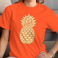 thumbnail image 3 of Smartprints Vintage Pineapple Sketch Women's T-Shirt Orange, Cotton, S, 3 of 4