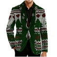 thumbnail image 4 of QATAINLAV Green Mens Christmas Corduroy Blazer Jacket Xmas Print Sport Coat Button Slim Fit Business Office Blazers with Pockets XL, 4 of 8