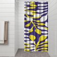 thumbnail image 3 of Small Stall Narrow Shower Curtain 36"W x 72"L – Tropical Bohemian Leaves, Mid-Century Abstract Boho Botanical Bathroom Decor, Vintage Floral Palm Leaf Pattern, Rustic Tribal Folk Style, 3 of 5