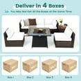 thumbnail image 6 of Gymax Set of 7 Patio Furniture Set w/ 35'' Propane Gas Fire Pit Table & Waterproof Cover Turquoise, 6 of 7