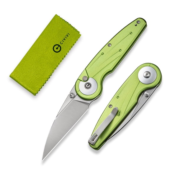 CIVIVI Knives CIVIVI Starflare Folding Knife Lime 3.3 Inch Plain Satin Wharncliffe C23052-3