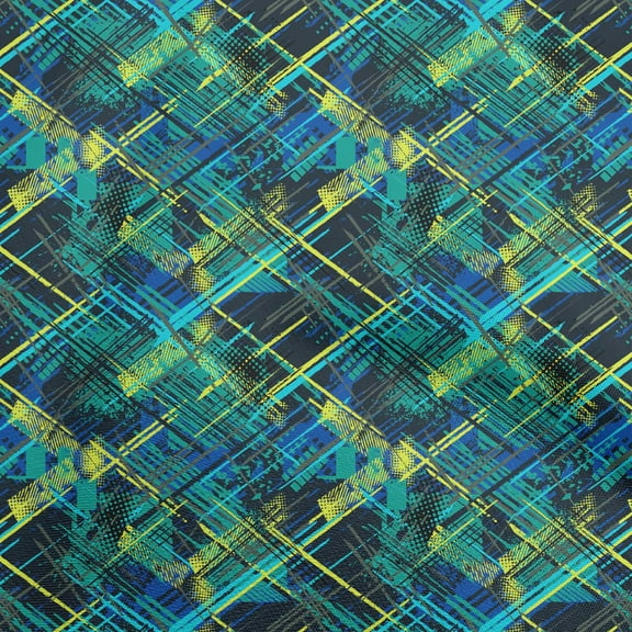 oneOone Cotton Silk Turquoise Blue Fabric Abstracts Sewing Fabric By The Yard Printed Diy Clothing Sewing Supplies 42 Inch Wide