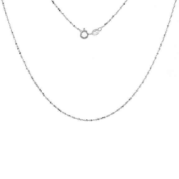 925 Sterling Silver Solid Italian Twisted Serpentine Chain Necklace 1.1mm