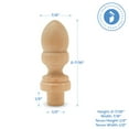 thumbnail image 2 of Small Wood Finials, 2-7/16 inch Wooden Finials for Crafting, DIY Décor, and Wooden Finial Crafts, Pack of 100, by Woodpeckers, 2 of 6