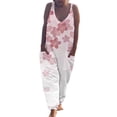 thumbnail image 1 of B91xZ Combinaisons Sans Manches Décontractées pour Femmes, Col en V, Ample, Rose m, 1 of 4