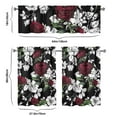 thumbnail image 6 of Pioneer Kitchen Curtains and Valance Set 36 Inch Tier Bloom Red and White Rose 3 Pieces Set Dining Room Small Curtain Drapes Cafe Curtains Valance for Home Decor Rod Pocket, 6 of 6