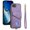 Purple, variant on Dteck Wallet Case for iPhone 16E, Shockproof with Wrist Strap and Card Slot Shell Premium PU Leather Magnetic Anti Scratch Cover, Black