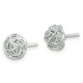 thumbnail image 2 of Sterling Silver Rhodium-plated Polished Knot 7.5mm Post Earrings, 2 of 3