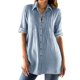 thumbnail image 1 of Vestidos Casuales Para Mujer, Blusas De Mujer De Moda Moda de verano para mujer, cuello en V, manga tres cuartos, color liso, 1 of 8