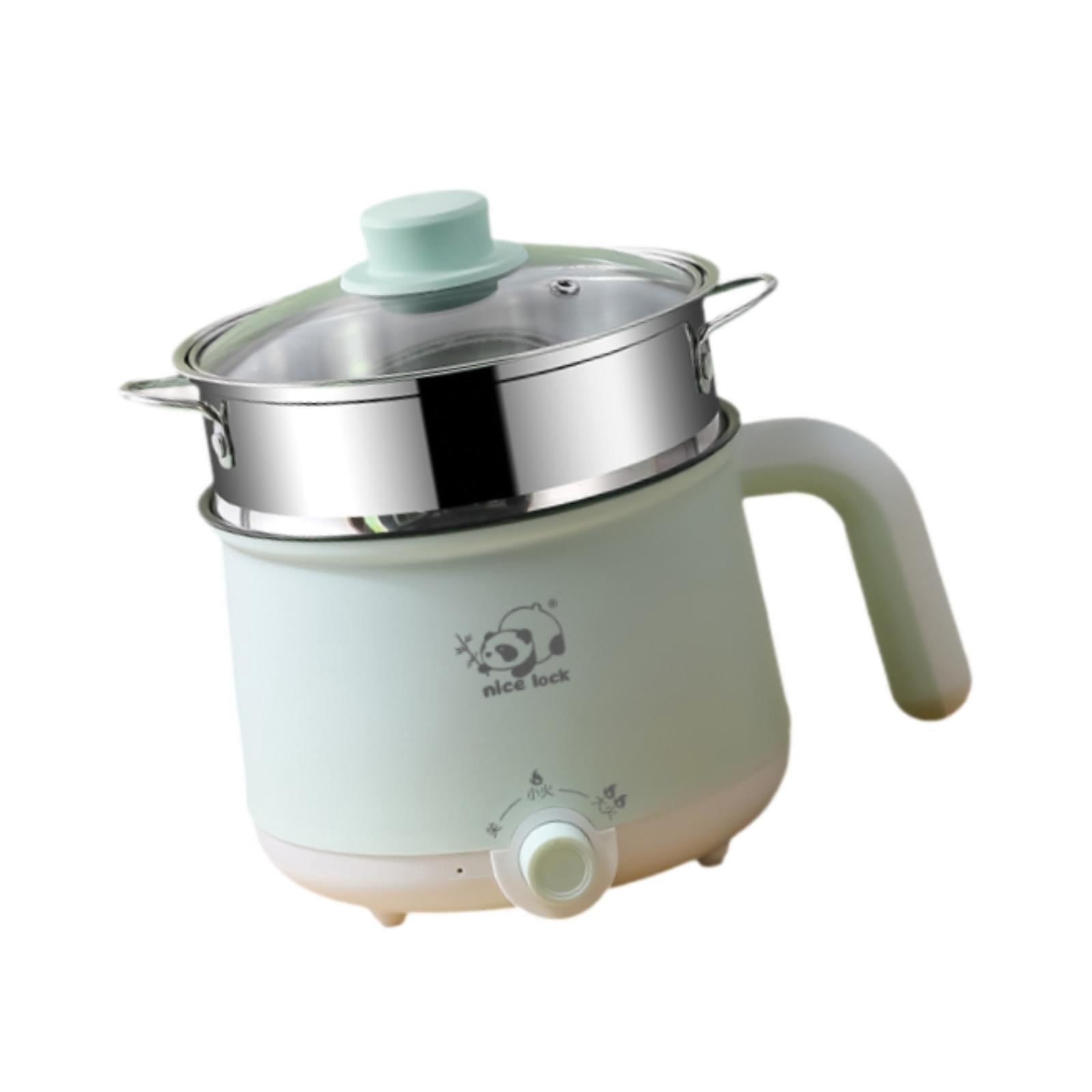 Fiocias Mini Hot Pot Electric Rice Cooker Multipurpose Nonstick Raman Cooker Portable steel steamer
