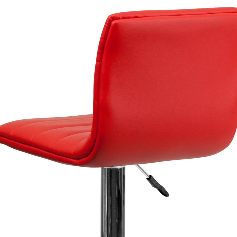 Flash Furniture Pack Modern Red Vinyl Adjustable Bar Stool with