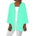 thumbnail image 1 of Timegard 3/4 Sleeve Cardigan for Women Lightweight Open Front Coats Fall Solid Color Loose Thin Tops, 1 of 5