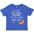 thumbnail image 3 of Inktastic I Love My Twin Sister to the Moon and Back Boys or Girls Toddler T-Shirt, 3 of 5