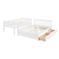 thumbnail image 5 of Twin-Over-Full Bunk Bed with Safety Rail,,Solid Wood Bunk Bed Frame with Ladders and Two Drawers,Multifunctional Bunk Bed for Boys and Girls, Teens and Adults,White, 5 of 7