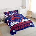 thumbnail image 3 of Homewish Baseball City Silhouette Full Size Comforter Sets,Ball Sport Game Bedding Comforter Set,Red Blue White Bedding Sets For Boys,Microfiber Bedroom Decor Reversible,3pcs, 3 of 8
