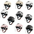 Motorcycle Open Face Helmet With Dual Lens, Sun Visor And Wind Shield