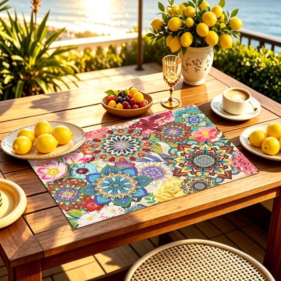 1/4/6PCS Retro Strong Woman Happy Labor Day Printed Placemat, 2D Pattern Outdoor Lawn Patio Holiday Table Decor Gift Thanksgiving Christmas
