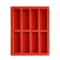 HHGBAD 8-Cavity Silicone Mould, Non-Stick Flexible Baking Tray, Suitable for Chocolate Truffles, Nutrition Bars, Cereal Energy Bars, Oven and Microwave Safe, Easy Release