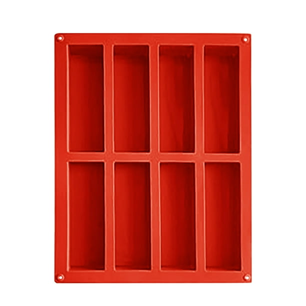 Pisexur Batería de cocina Molde rectangular de silicona de 8 cavidades para barras nutricionales/barras energéticas de cereales, trufas de chocolate y pan. para la cocina del hogar
