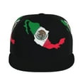 thumbnail image 2 of Unisex Snapback Hats Mexico-Flag-Map Adjustable Flat Bill Baseball Cap Dancing Hip Hop Cap, 2 of 8