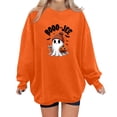 thumbnail image 2 of DHFJKG Women's Halloween Sweatshirt Cute Ghost Print Crewneck Long Sleeve Drop Shoulder Casual Pullover For Fall Winter Daily Wear Stylish Tops, 2 of 5