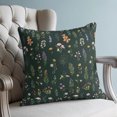 thumbnail image 4 of Pillow Covers 20x20 Set of 2, Dark Green Botanical Wildflowers Throw Pillow Covers Decorative Couch Cushion Cover, Rustic Floral Microfiber Soft Square Pillowcases for Bedroom Living Room Sofa, 4 of 9