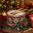 thumbnail image 5 of Christmas Diamond Art Kit, Sparkling Holiday Drum Holly Design Full Drill Pearl Diamond Art for Adults, Christmas Home Decoration Craft Kit, 9.8 Inch, 5 of 5