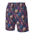 thumbnail image 4 of Salouo Skull starry sky flower Pattern Swim Trunks for Men,Men's Hawaiian Bathing Suit Swimsuits Quick Dry Swimming Board Shorts Beach Shorts with Pockets-Large, 4 of 6