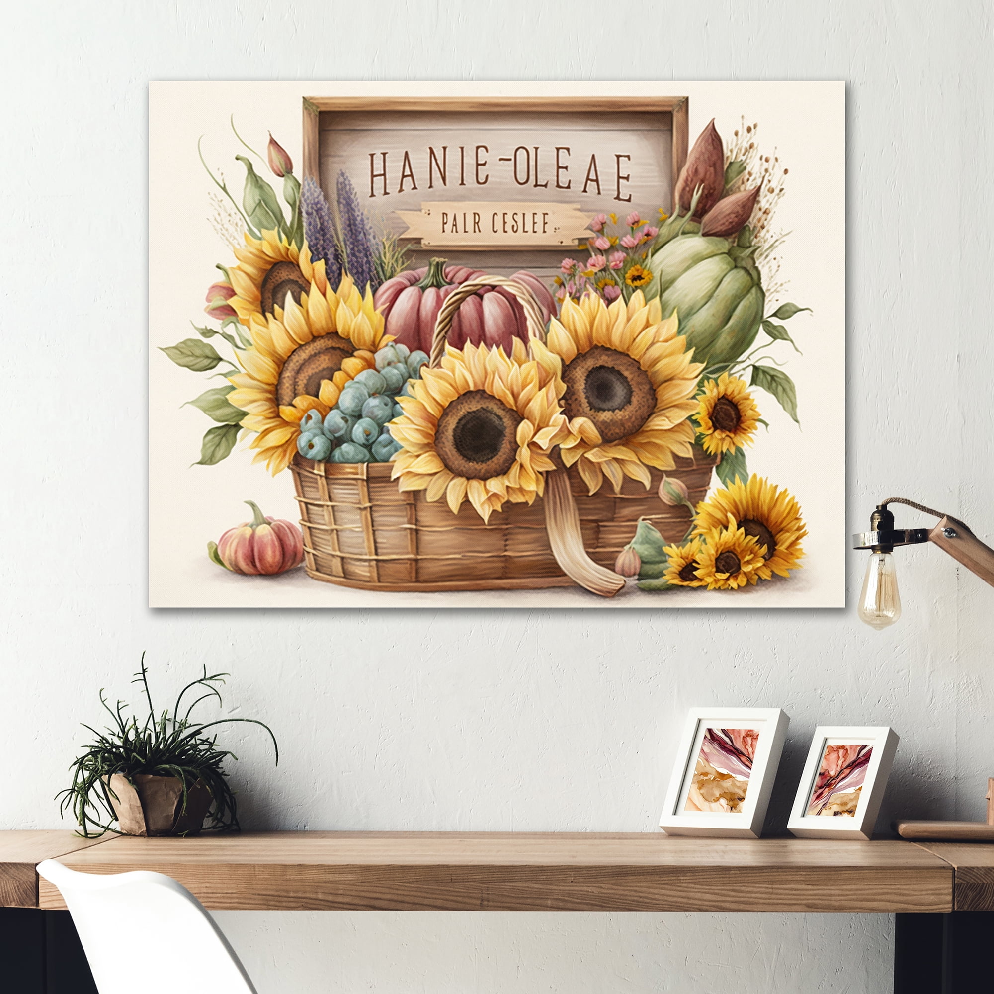 Designart Flowers And Fruit In Basket I Canvas Wall Art