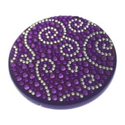 Compact Bling Beauty Cosmetics Make-Up Mirror - Purple/ Silver