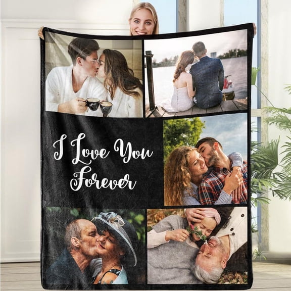 Brythos 30*40inch Custom Photo Blankets, Ideal Valentine’s Gifts for Men and Women, Couple Gifts for Boyfriends Girlfriends, Personalized Gifts