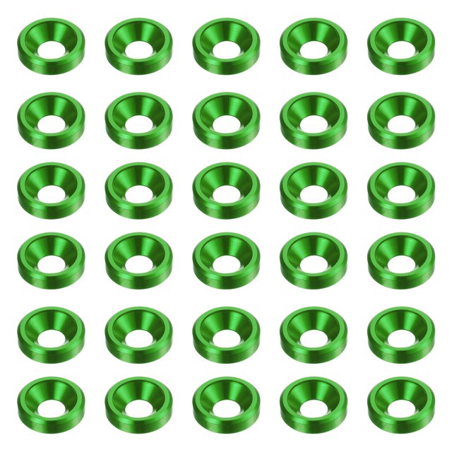 Unique Bargains Lot de 30 Rondelles de Comptoir M3 en Alliage d'Aluminium Anodisé, Vert